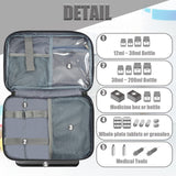 GDNasist bolsa medicina, 2 bolsillos de malla y bolsillo transparente para suministros.