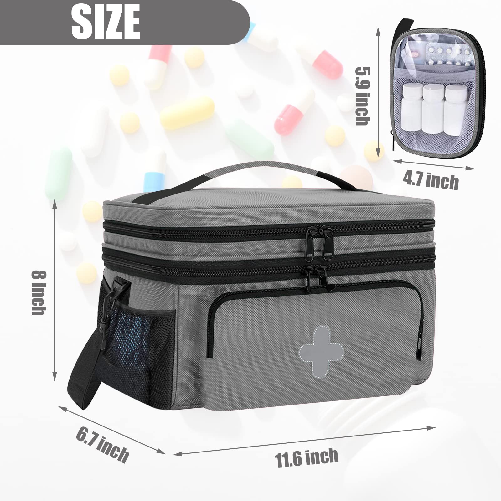 GDNasist material nylon resistente con espuma interior protege medicinas.