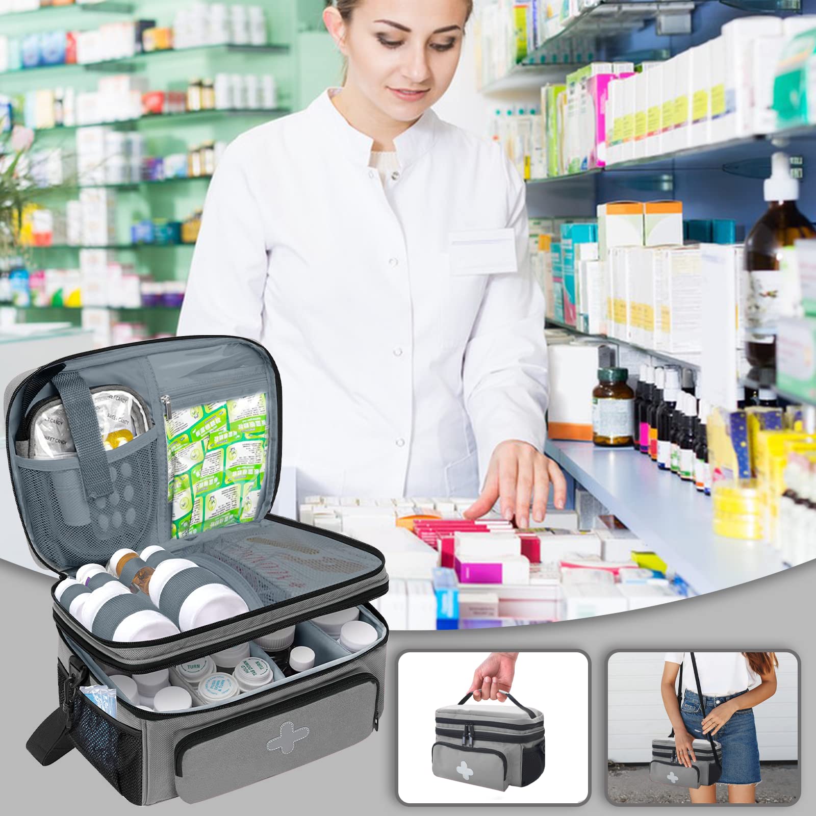 GDNasist ideal para viaje y hogar, organizador compacto para primeros auxilios.