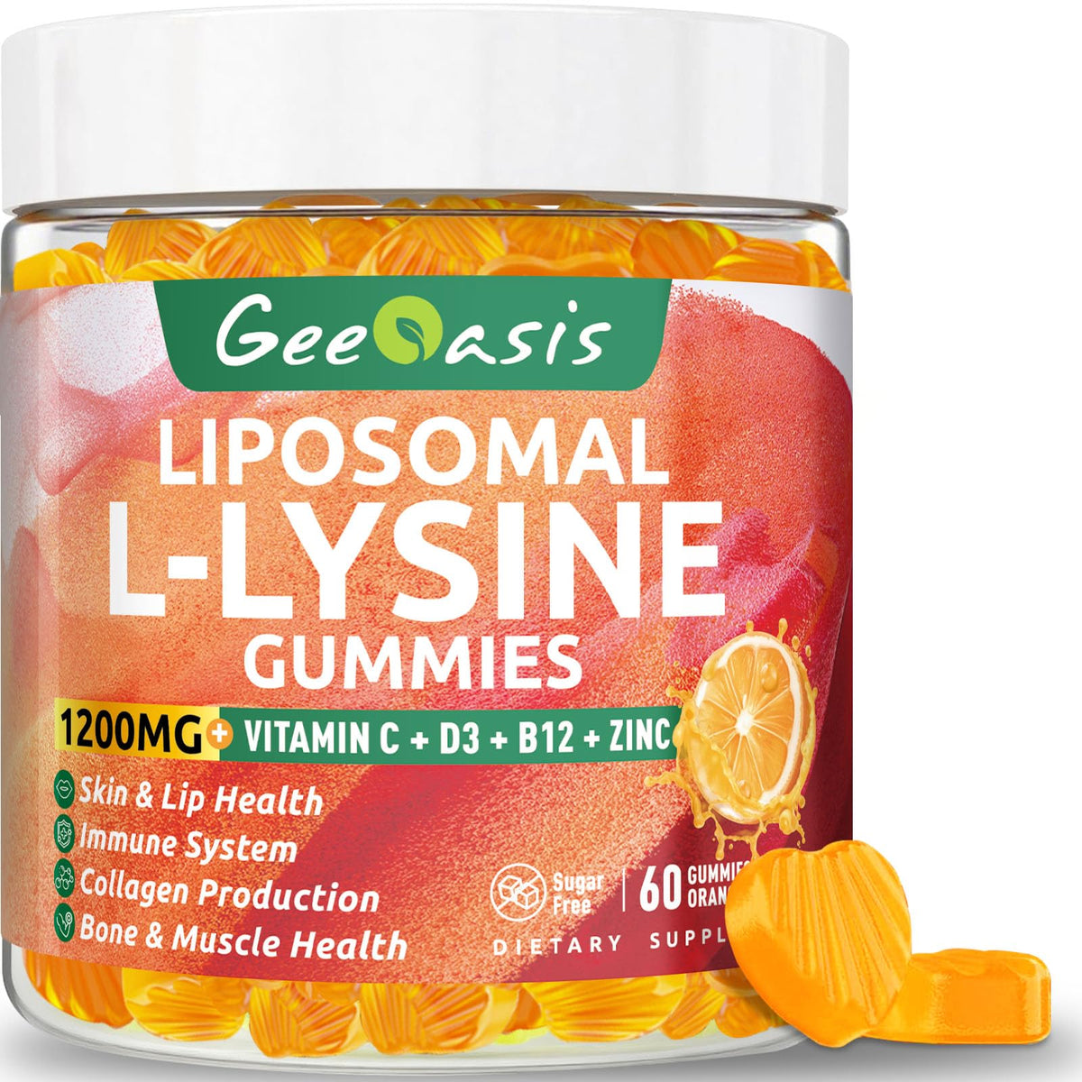 Geeoasis gominolas lisina liposomales promueven labios sanos y piel radiante.
