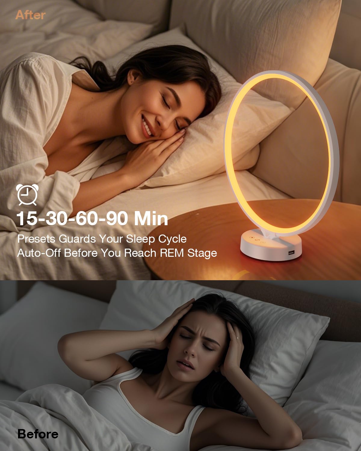 Geecent lámpara con 3 temperaturas de color, de cálido a frío
