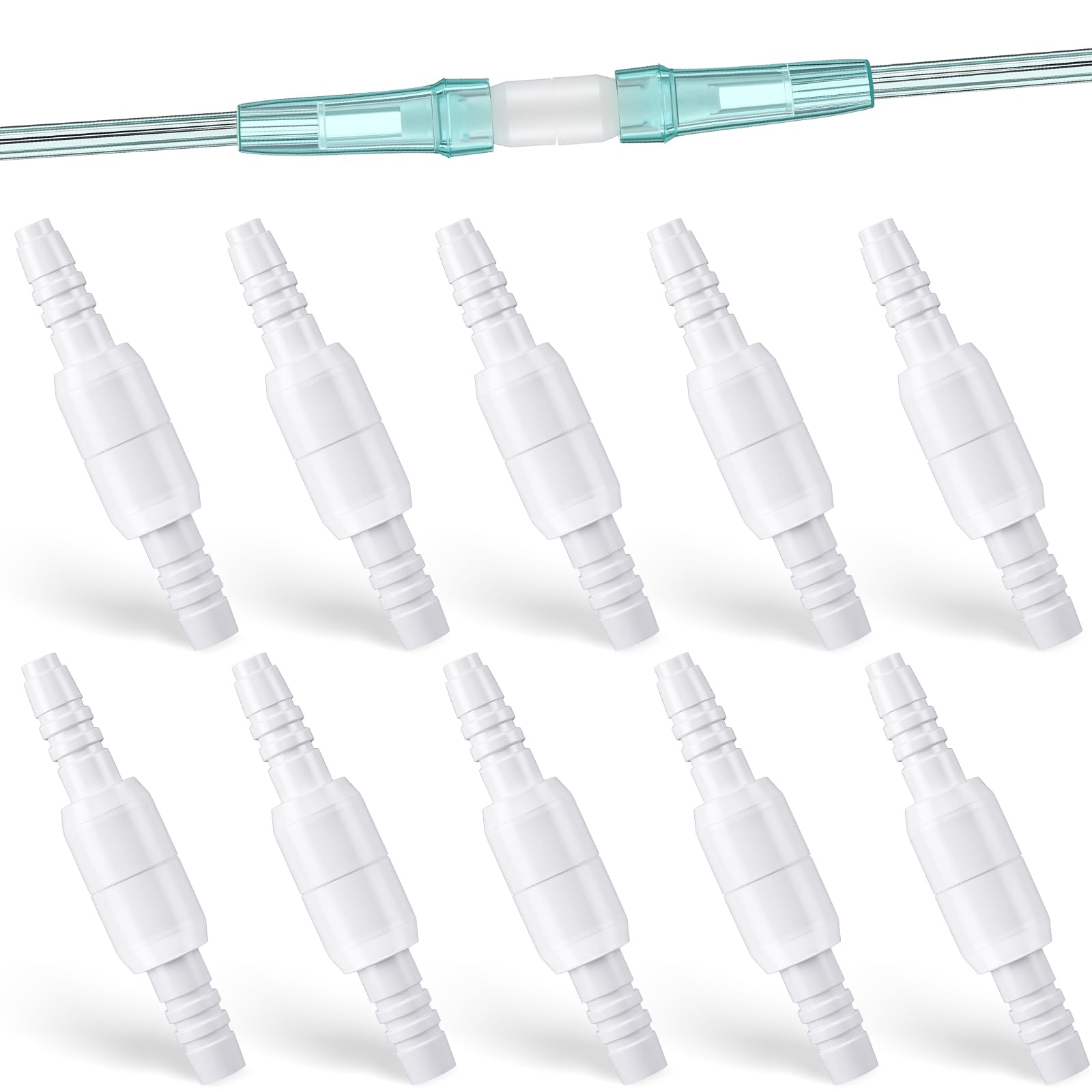 Geiserailie: conector giratorio 360 grados para tubo de oxígeno, evita enredos y mejora el manejo