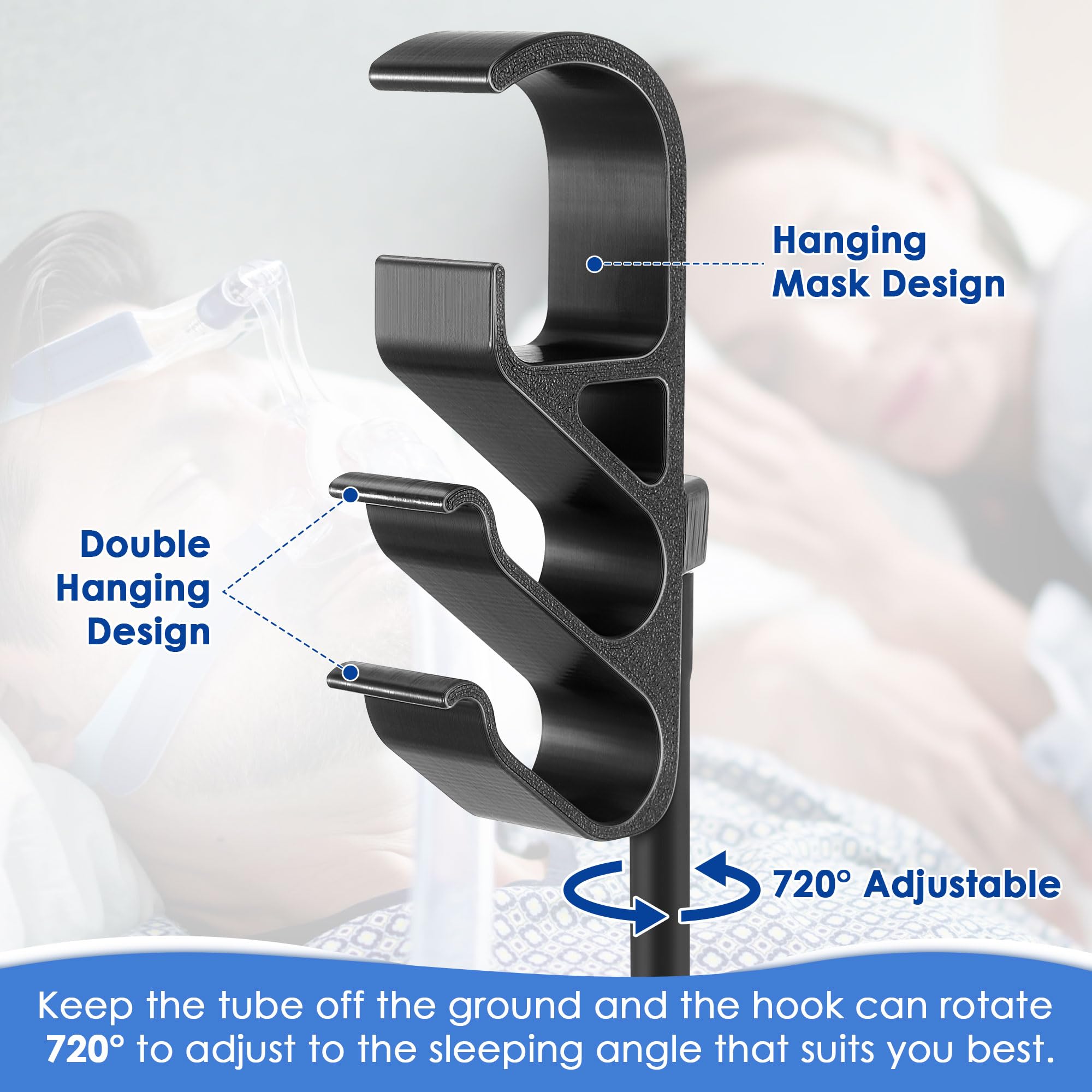 Geiserailie CPAP: organizador-cabecera para mascarilla y tubing al alcance