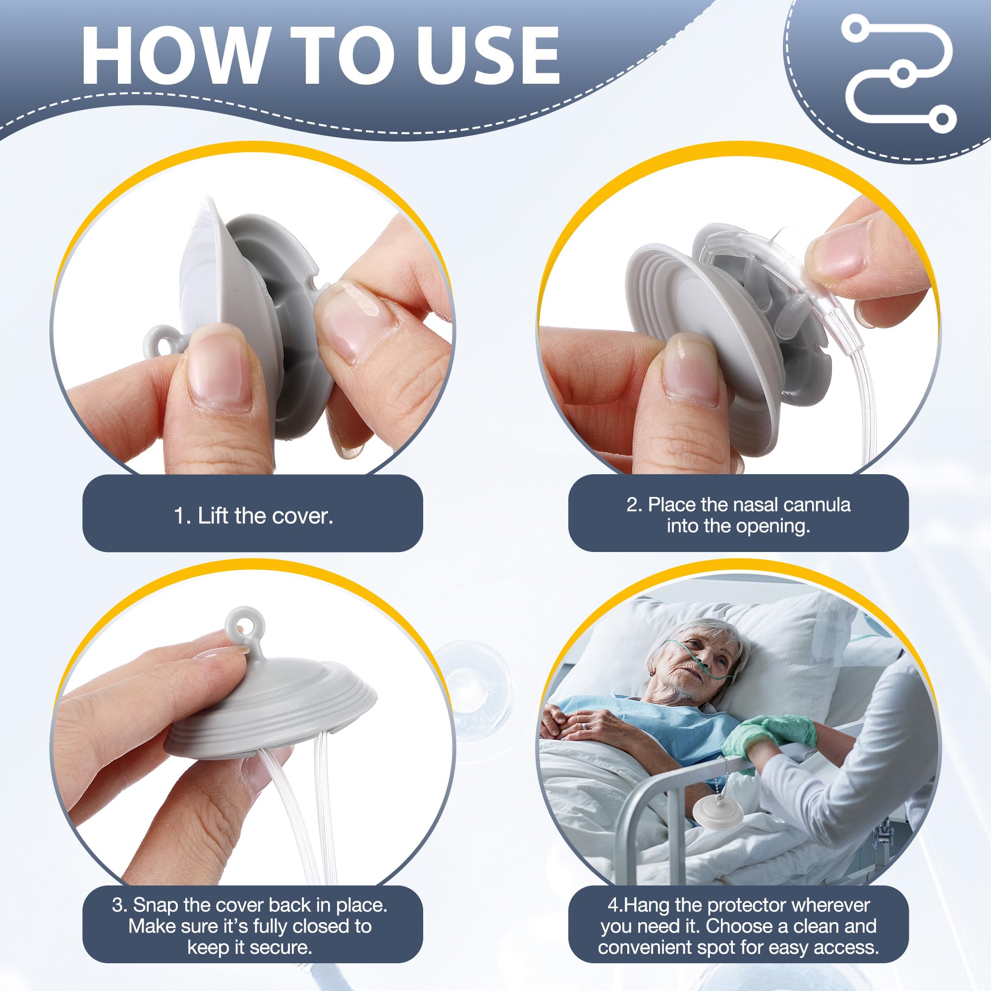 Geiserailie cubierta cannula nasal lavable y reutilizable para limpieza regular.
