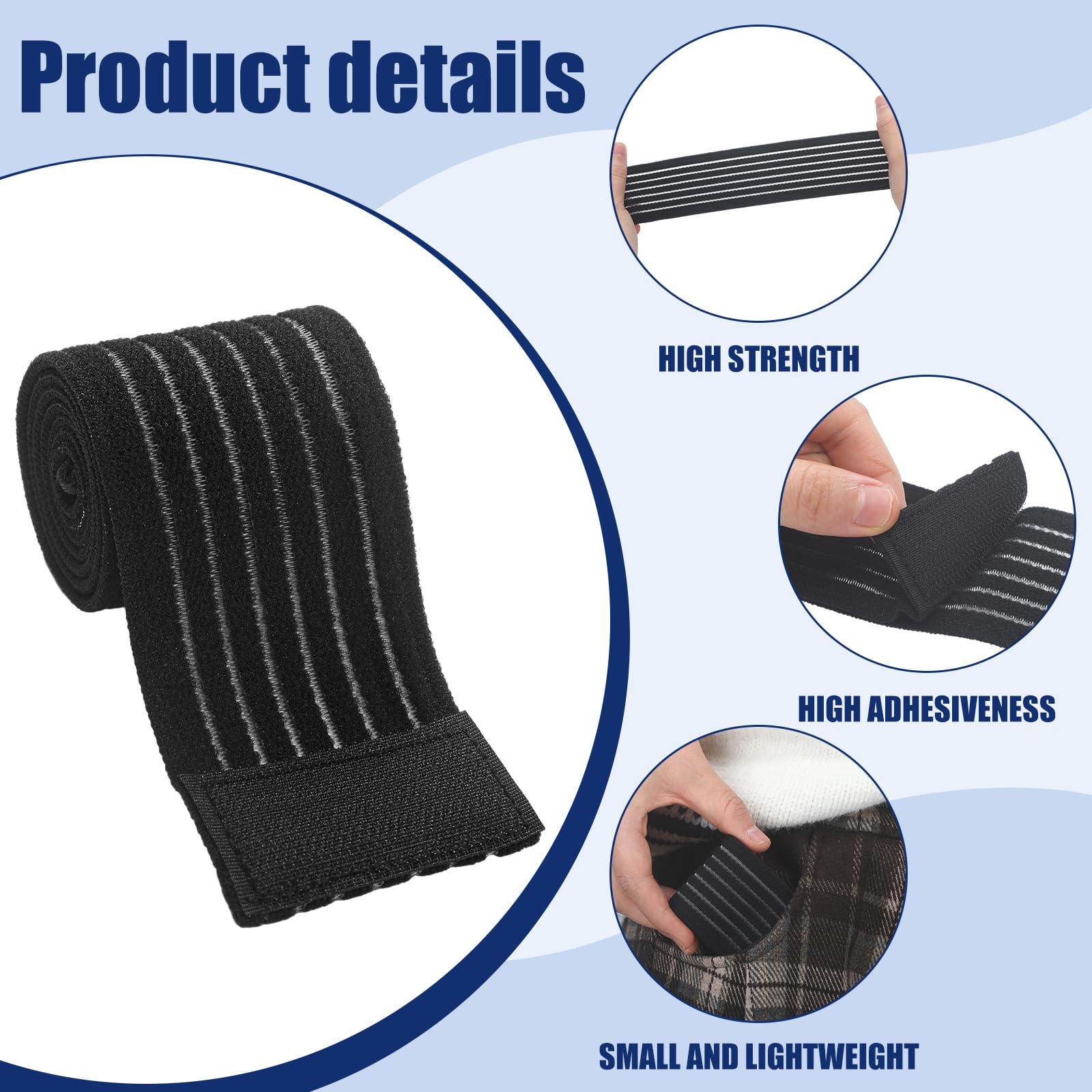 Geiserailie extensor-elastico para vendajes y chalecos, mayor longitud.