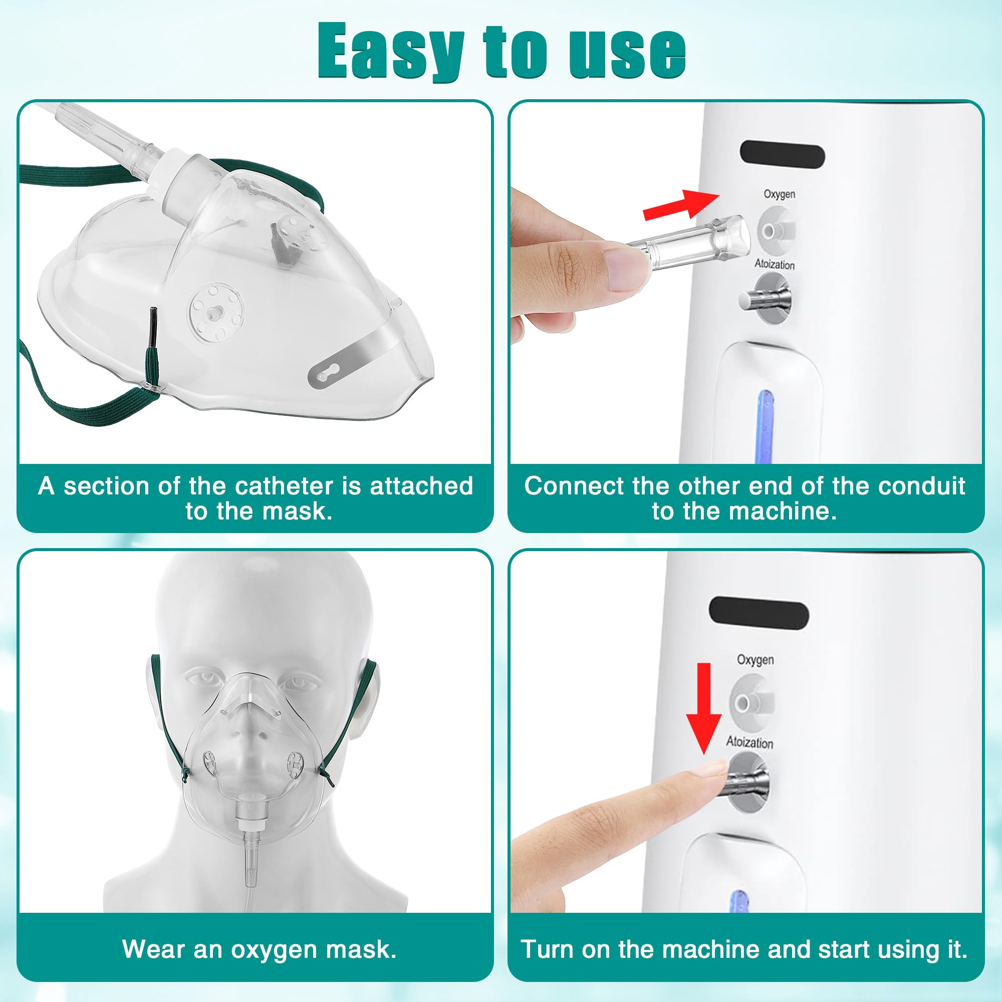 Mascarilla de oxígeno Geiserailie transparente para monitorizar expresiones faciales