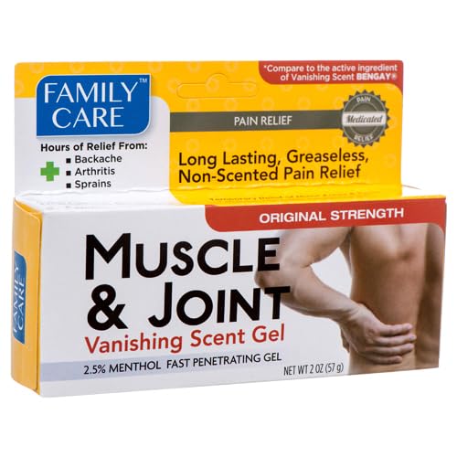 Gel familiar alivia músculos con aplicación localizada en tubo de 2 oz