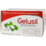 Gelusil tabletas antiácidas para gusto refrescante y fácil de masticar.