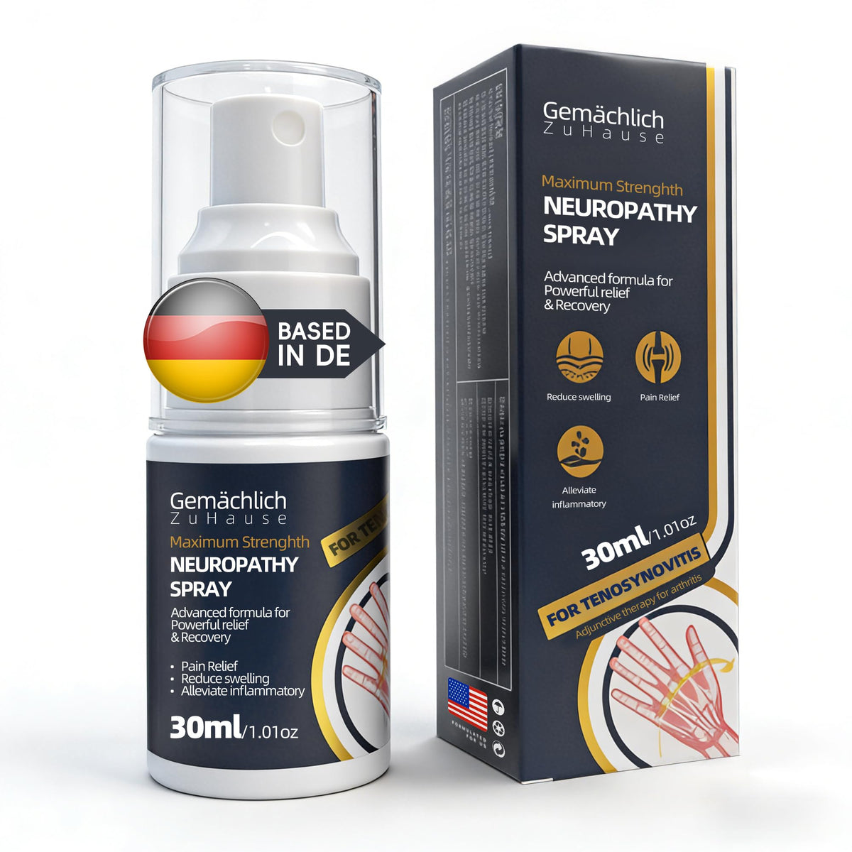 Gemächlich Zu Hause Arnica Spray, bote, alivio para muñeca.
