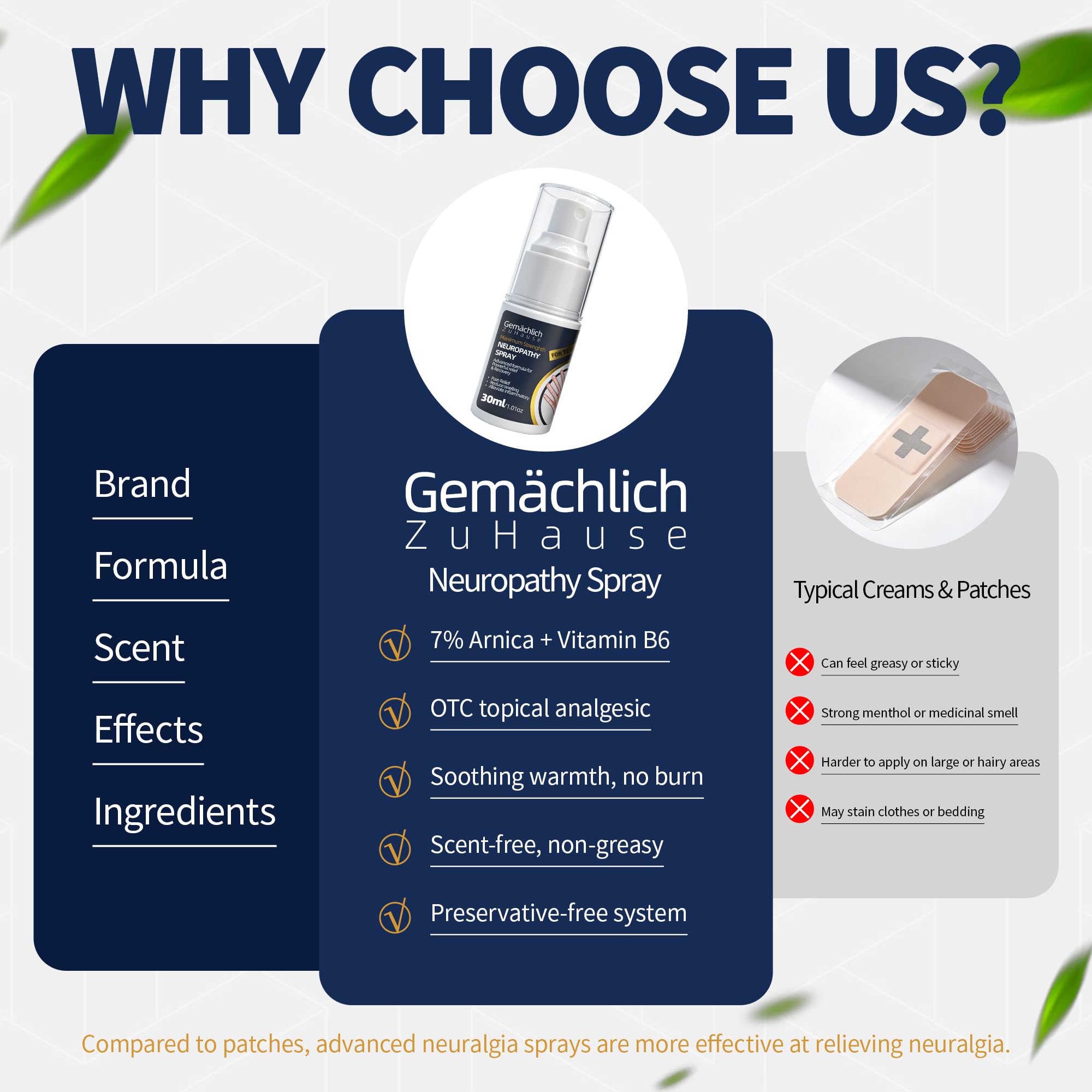 Fórmula no pegajosa y secado rápido de Gemächlich Zu Hause Arnica Spray.