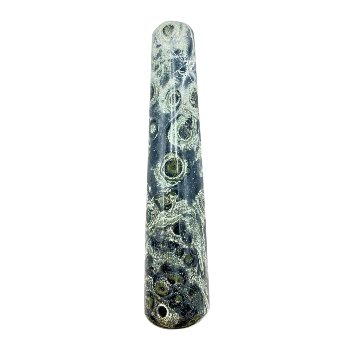 Palo de masaje GEMSCITE de jaspe kambaba para meditaciones y equilibrio del chakra raíz