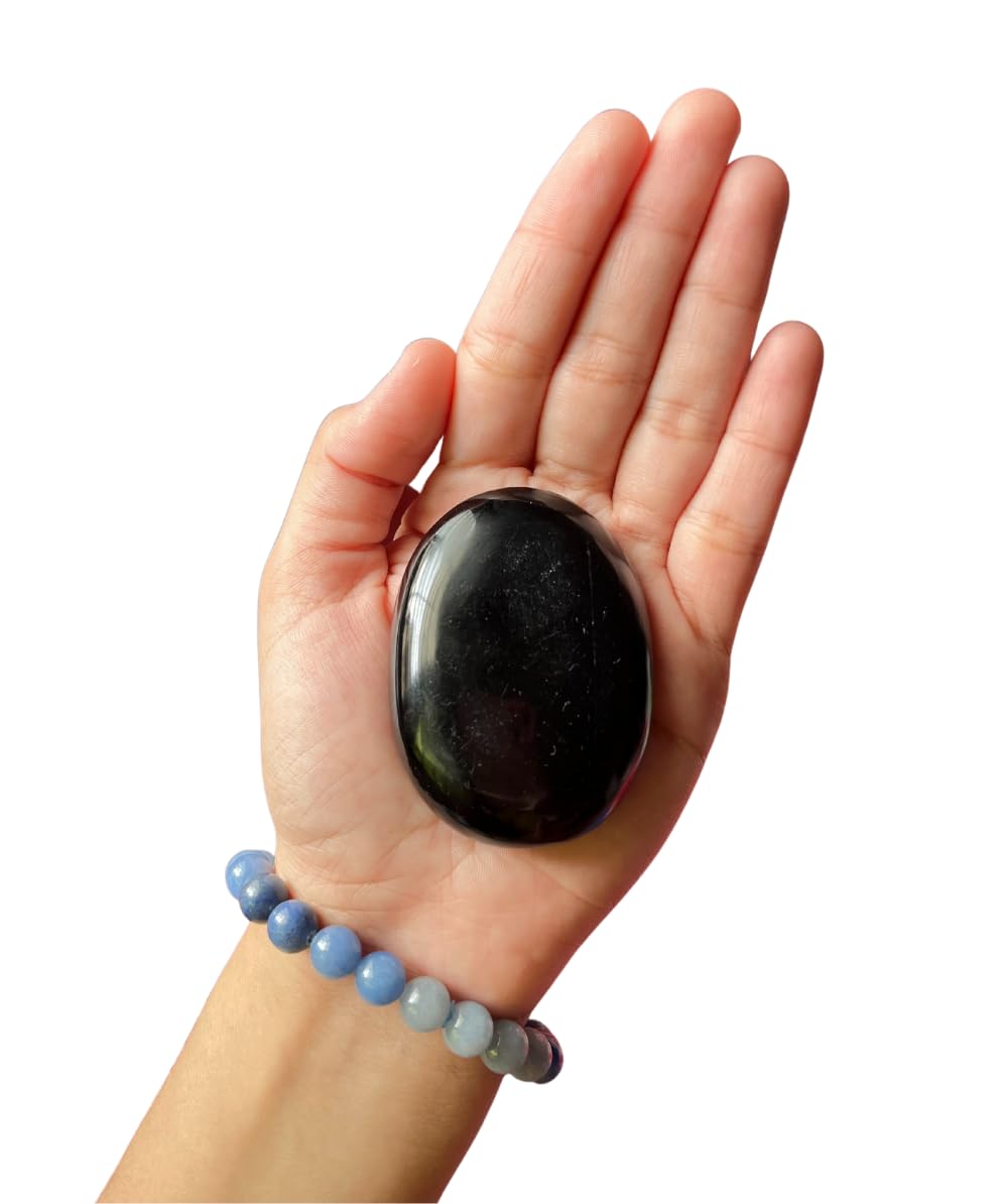GEMSCITE piedra ágata negra cuadrícula de cristales: ideal para configuraciones zen y decoraciones energéticas.