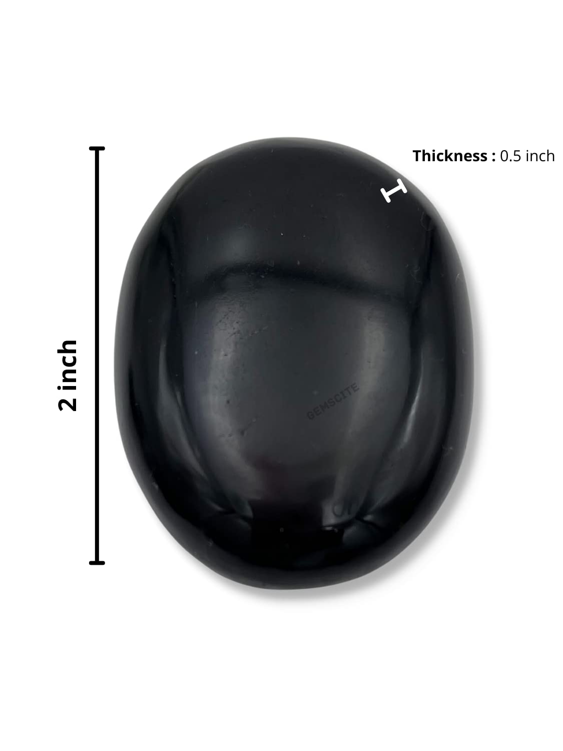 GEMSCITE piedra ágata negra palmar detalle-textura: superficie pulida para contacto calmante.