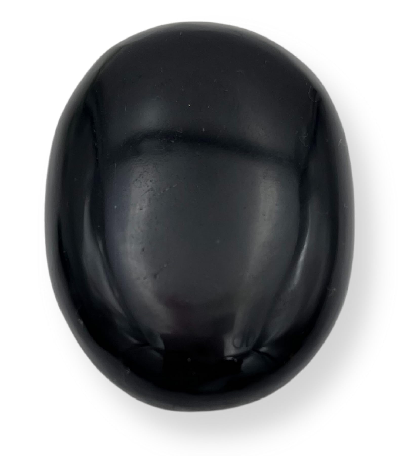 GEMSCITE piedra ágata negra palmar frente: agarre cómodo para relajación diaria.