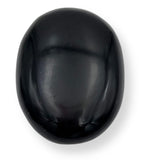 GEMSCITE piedra ágata negra palmar frente: agarre cómodo para relajación diaria.