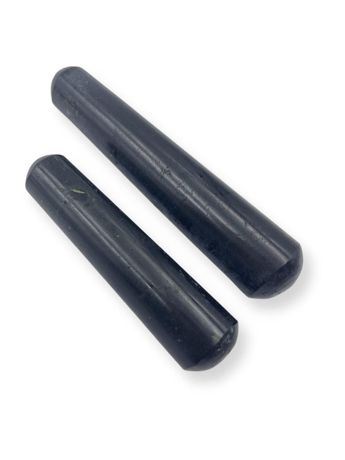 GEMSCITE varita de masaje tourmalina negra, diseño redondeado para manejo cómodo durante yoga.
