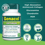Genacol Optimum, ingredientes clave glucosamina y condroitina para articulaciones más flexibles.