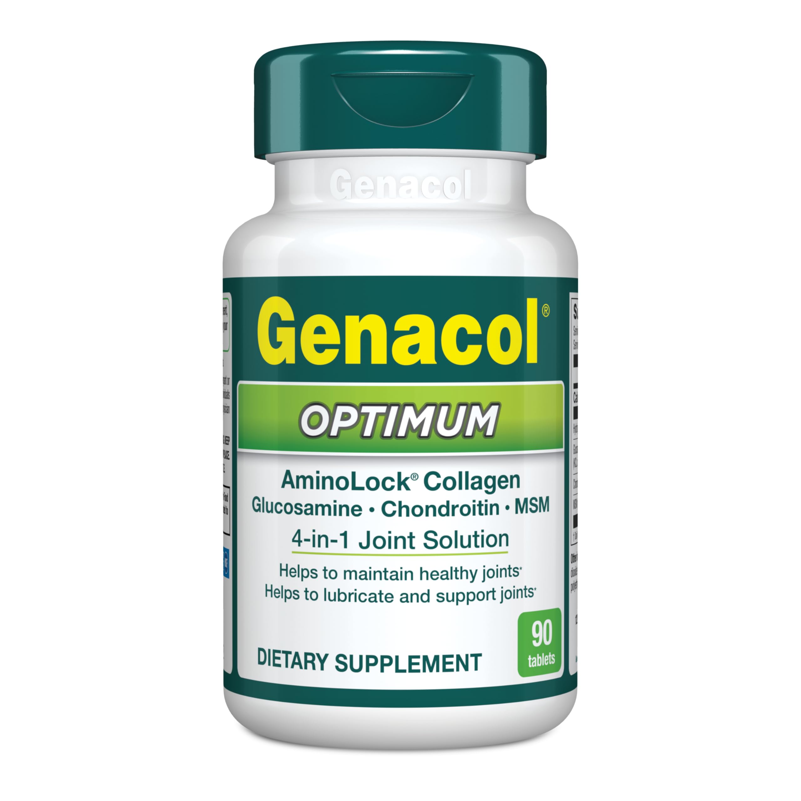 Genacol Optimum, empaque frontal, cuidado diario de las articulaciones.