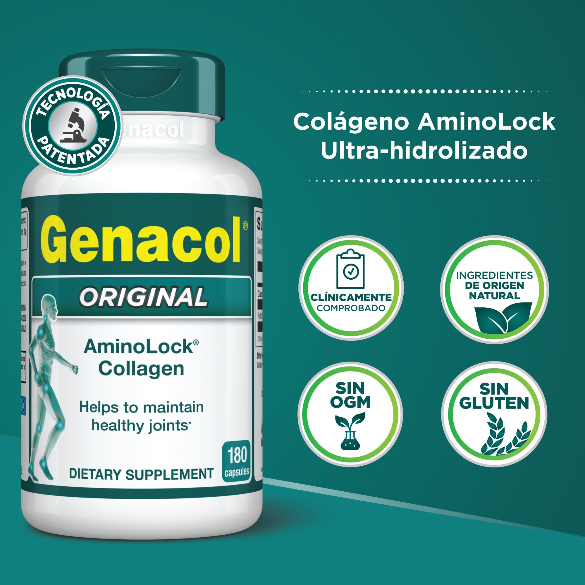 Genacol Original: mano sosteniendo el envase para referencia