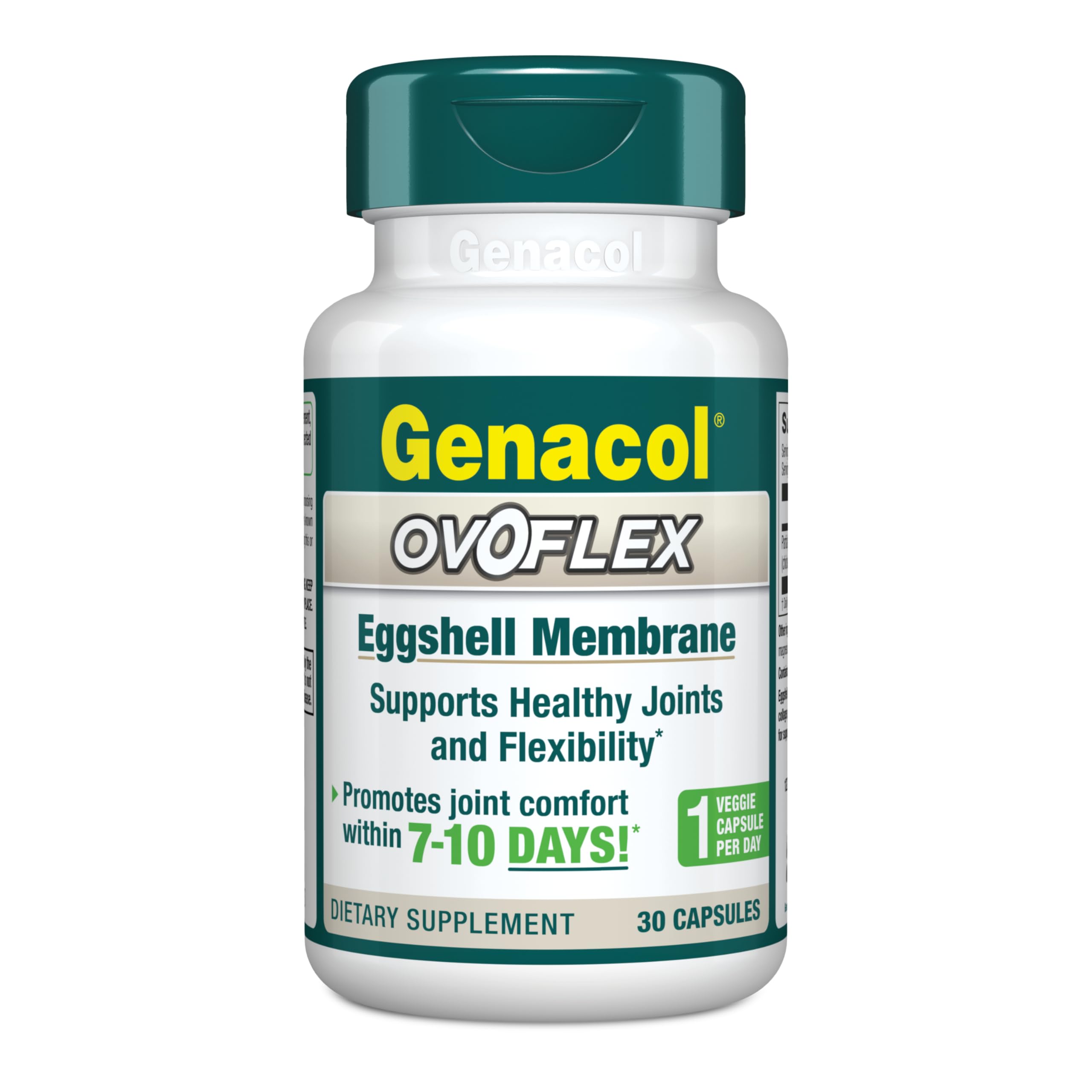 Genacol Ovoflex: bote de cápsulas para apoyo diario de articulaciones.