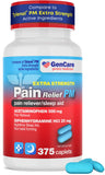 GenCare Acetaminofén PM en frasco nocturno, posible alivio del dolor y sueño más suave.