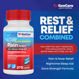 GenCare Acetaminofén PM tabletas 375, ahorro familiar y alivio rápido para dolor leve.