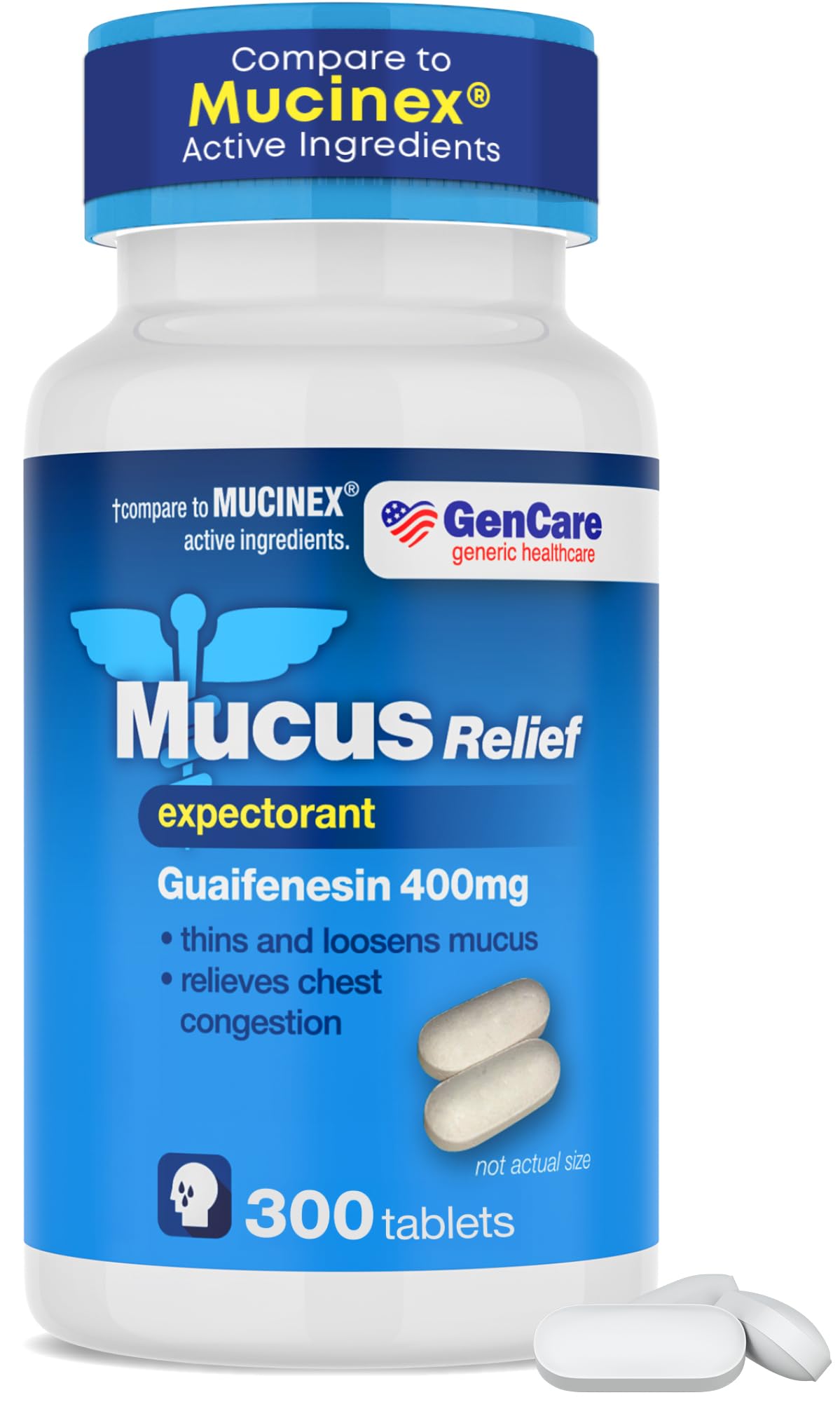 GenCare alivio de moco: empaque de 300 tabletas de 400 mg para congestión