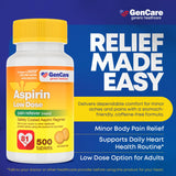 GenCare Aspirina 81 mg, caja de presentación, opción para la familia