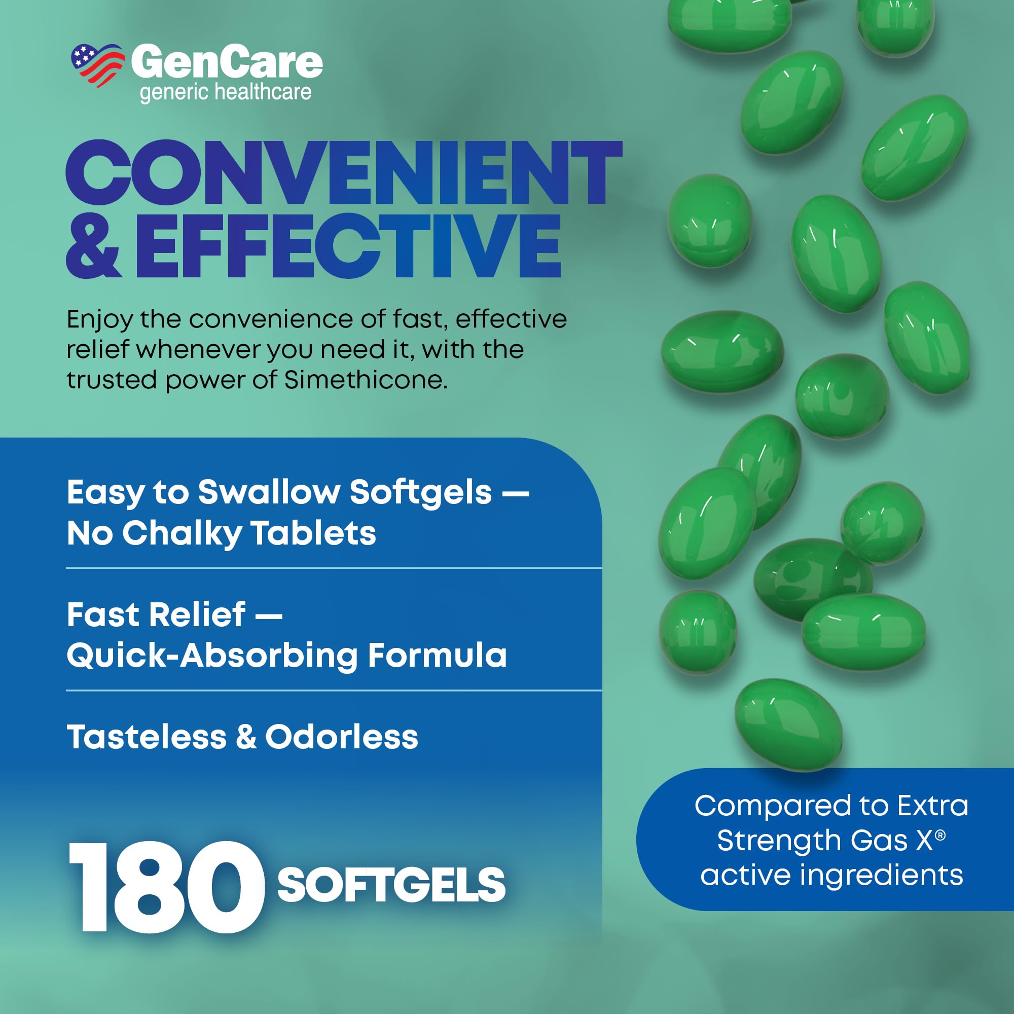 GenCare bote de 180 capsulas, ahorro practico para toda la familia