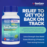 GenCare simeticona 125 mg, capsulas para alivio rapido de gases tras comer