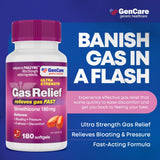 GenCare 180 mg en botella; uso diario para comodidad estomacal.