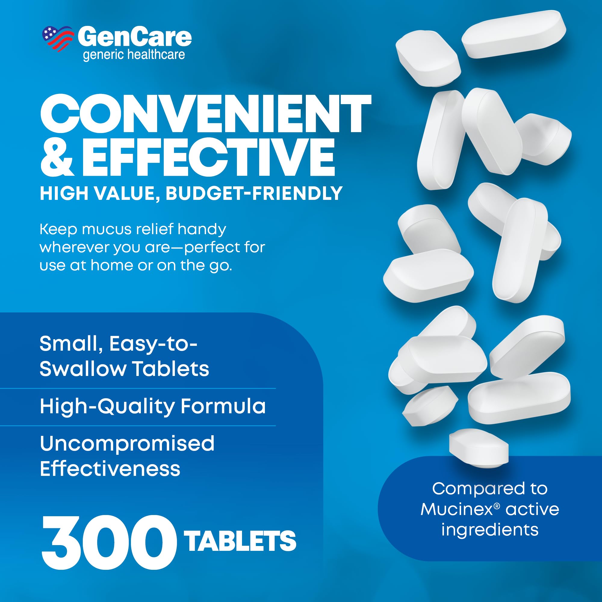 GenCare tabletas deglución fácil para resfriados y gripe