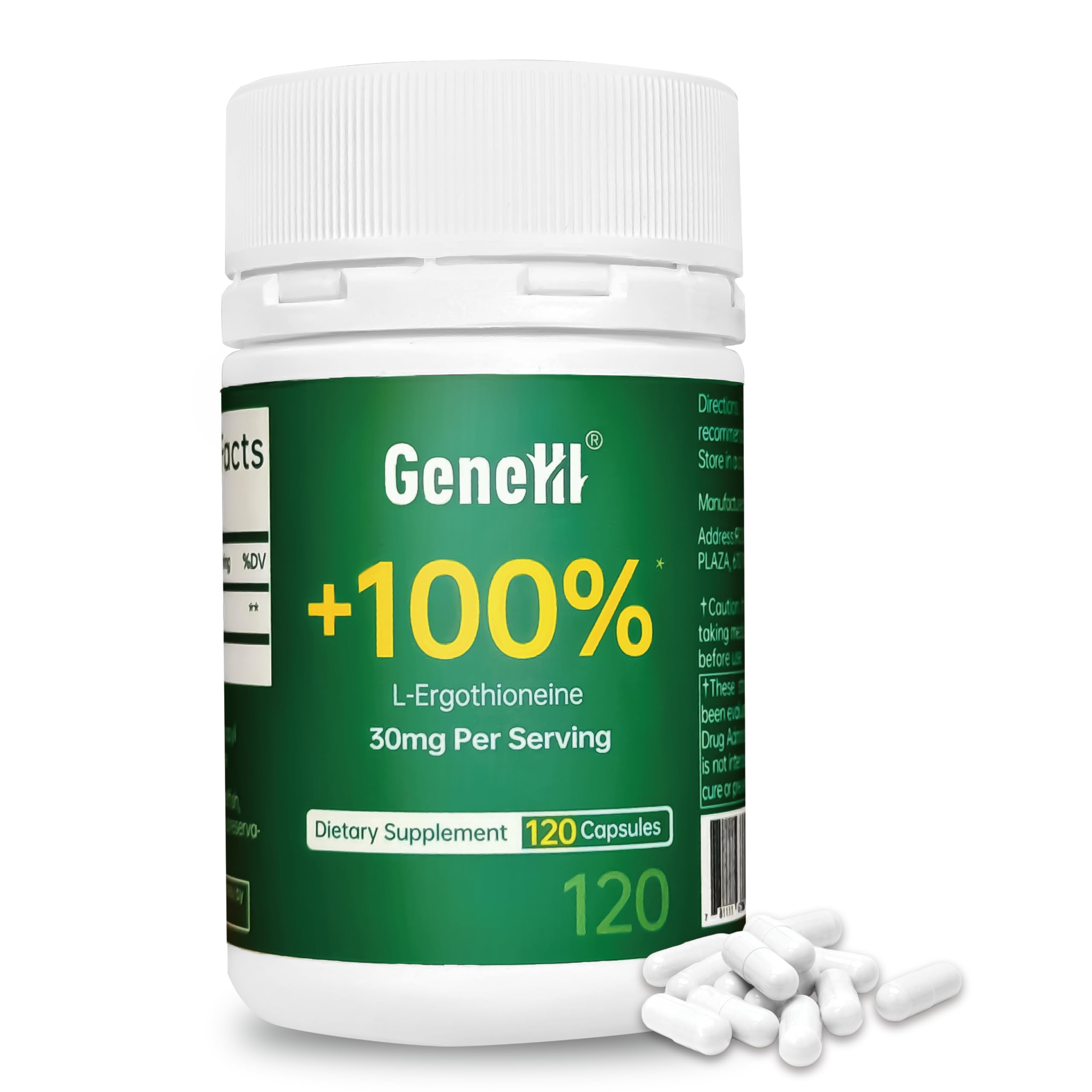 GENEIII Ergothioneína, uso diario, forma cómoda para hábitos saludables