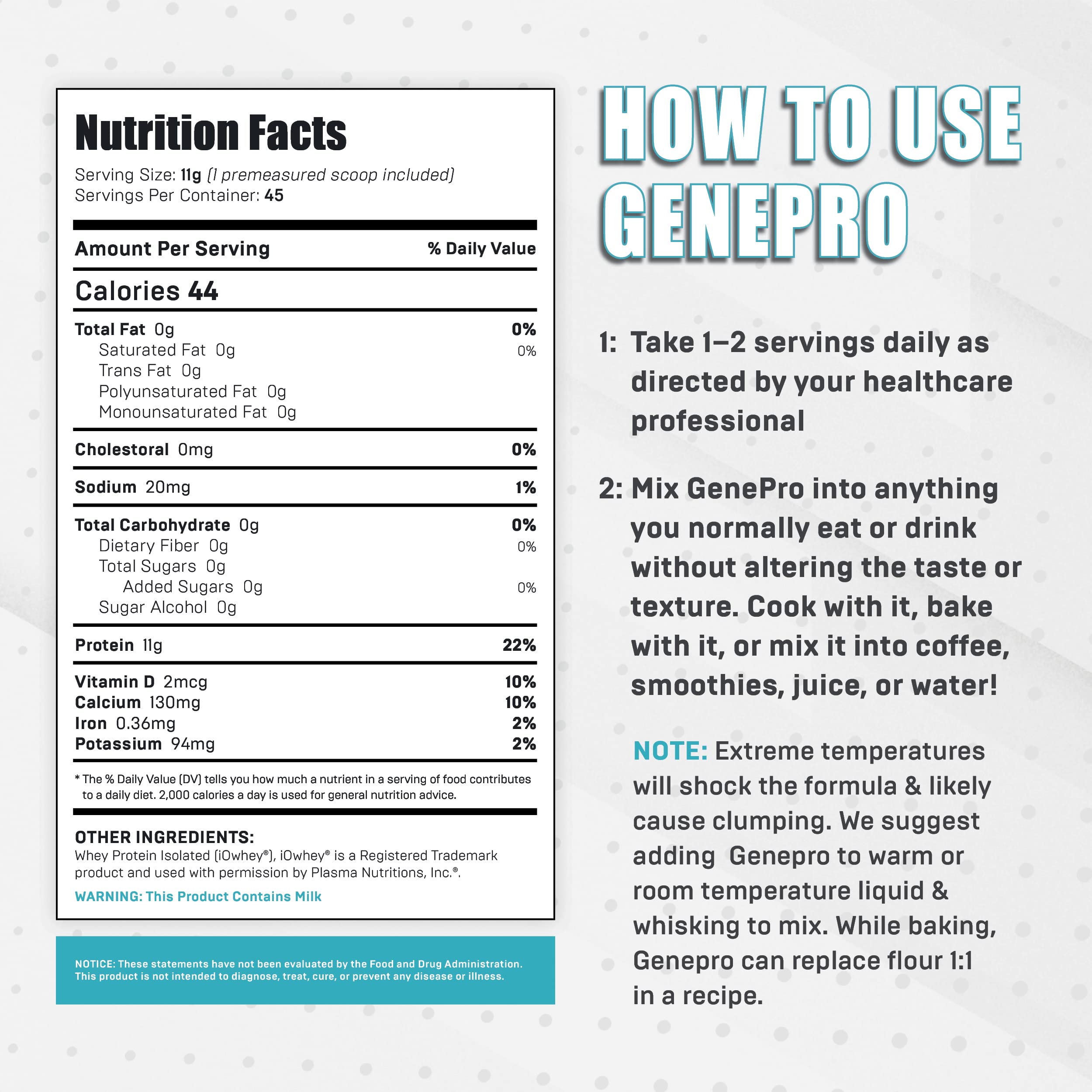 GENEPRO GEN. 3, proteína de suero de alta absorción.