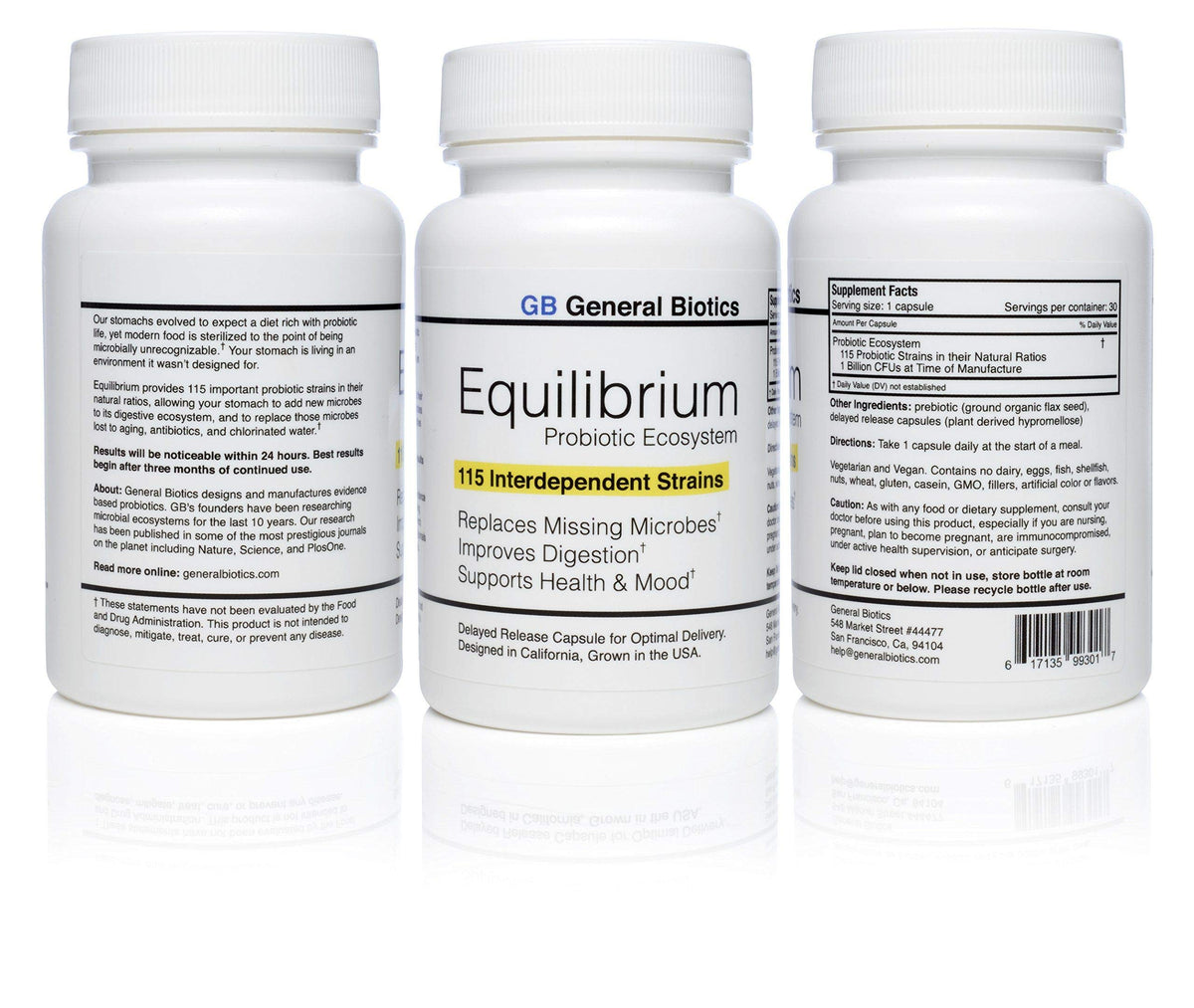 General Biotics Equilibrium, cápsulas probióticas, para soporte digestivo diario y equilibrio intestinal.