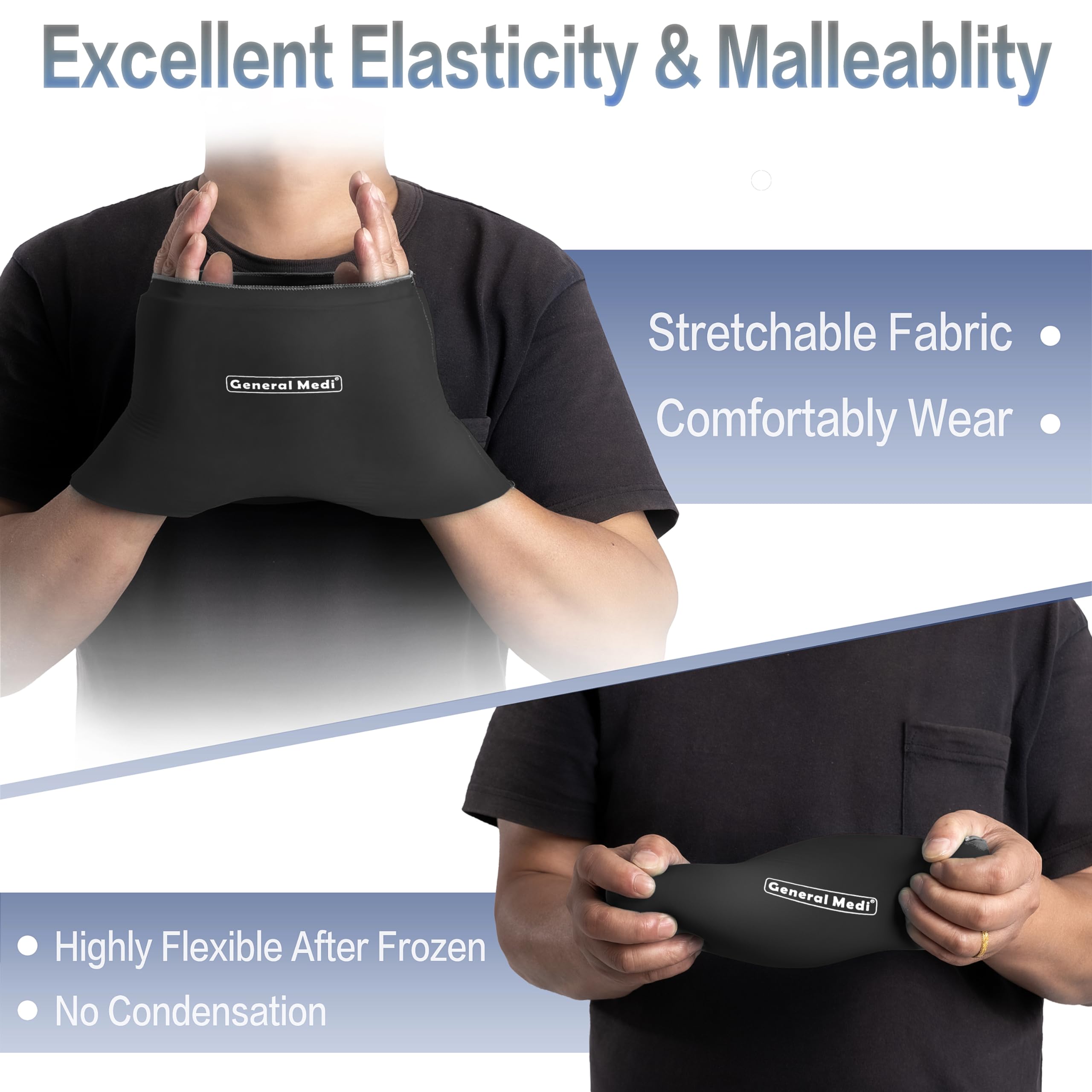 Gorro frío General Medi migraña flexible, se adapta tras congelar para uso cómodo.