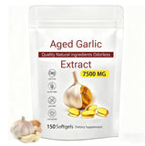 Ajo envejecido 7500mg, frasco visible, fácil de usar.