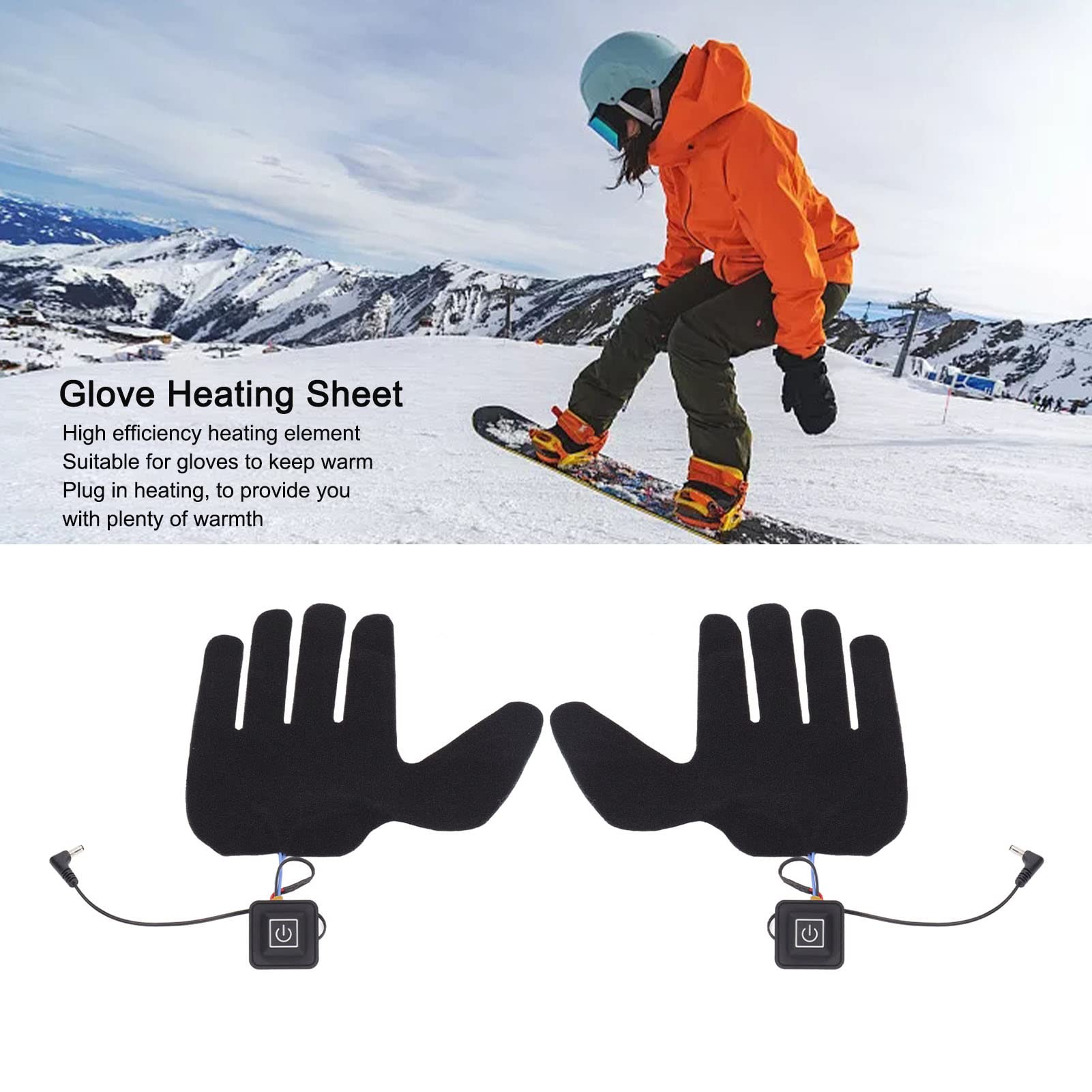 Guantes calefactores Generic con 3 niveles de calor para distintas condiciones.