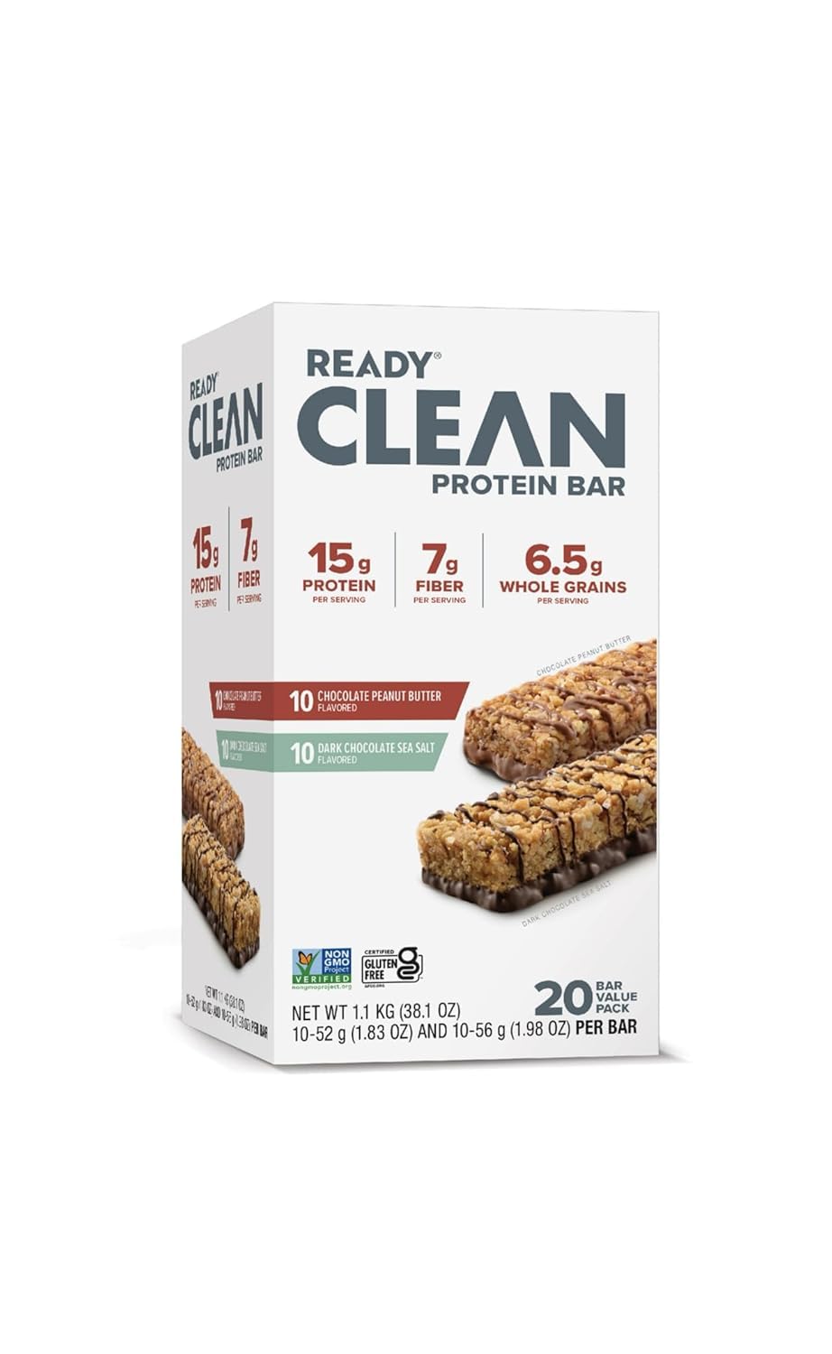 Barra de proteína Generic sabor chocolate con maní, ideal para desayuno rápido.