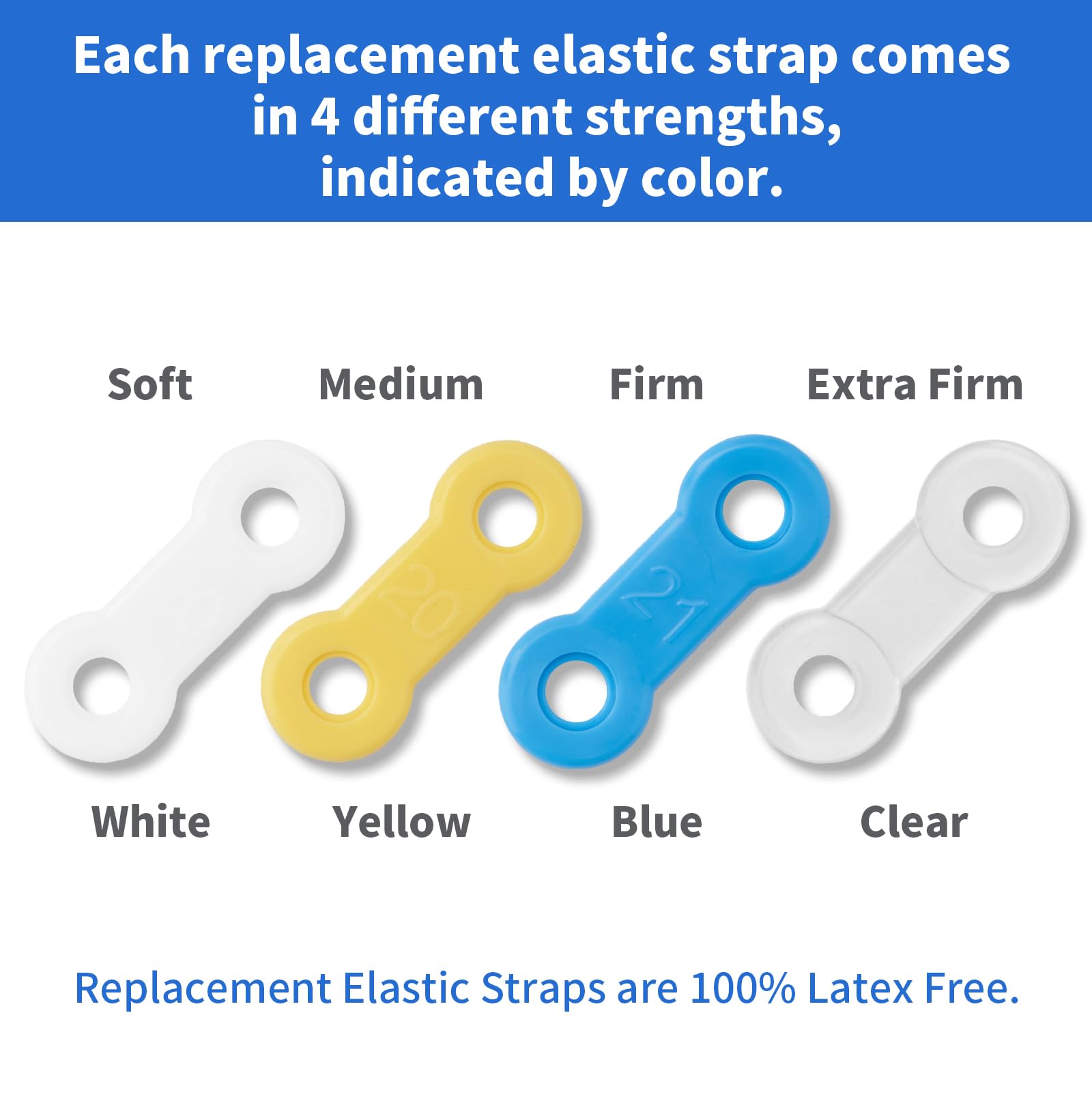 Meyson EMA correas elásticas azules de 14 mm para uso diario.