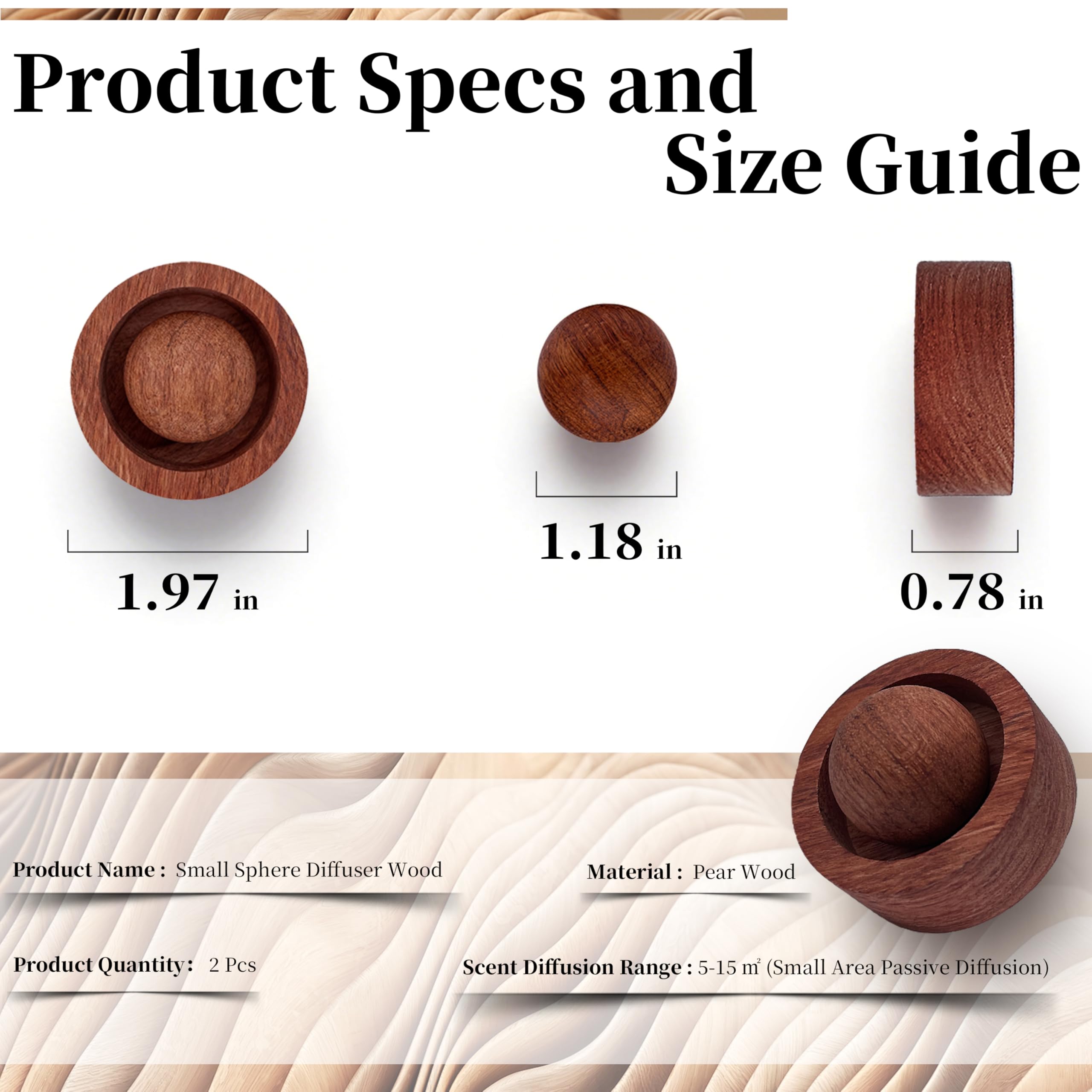 Difusor genérico de madera acabado haya, perfecto para difundir aroma suave en oficina.