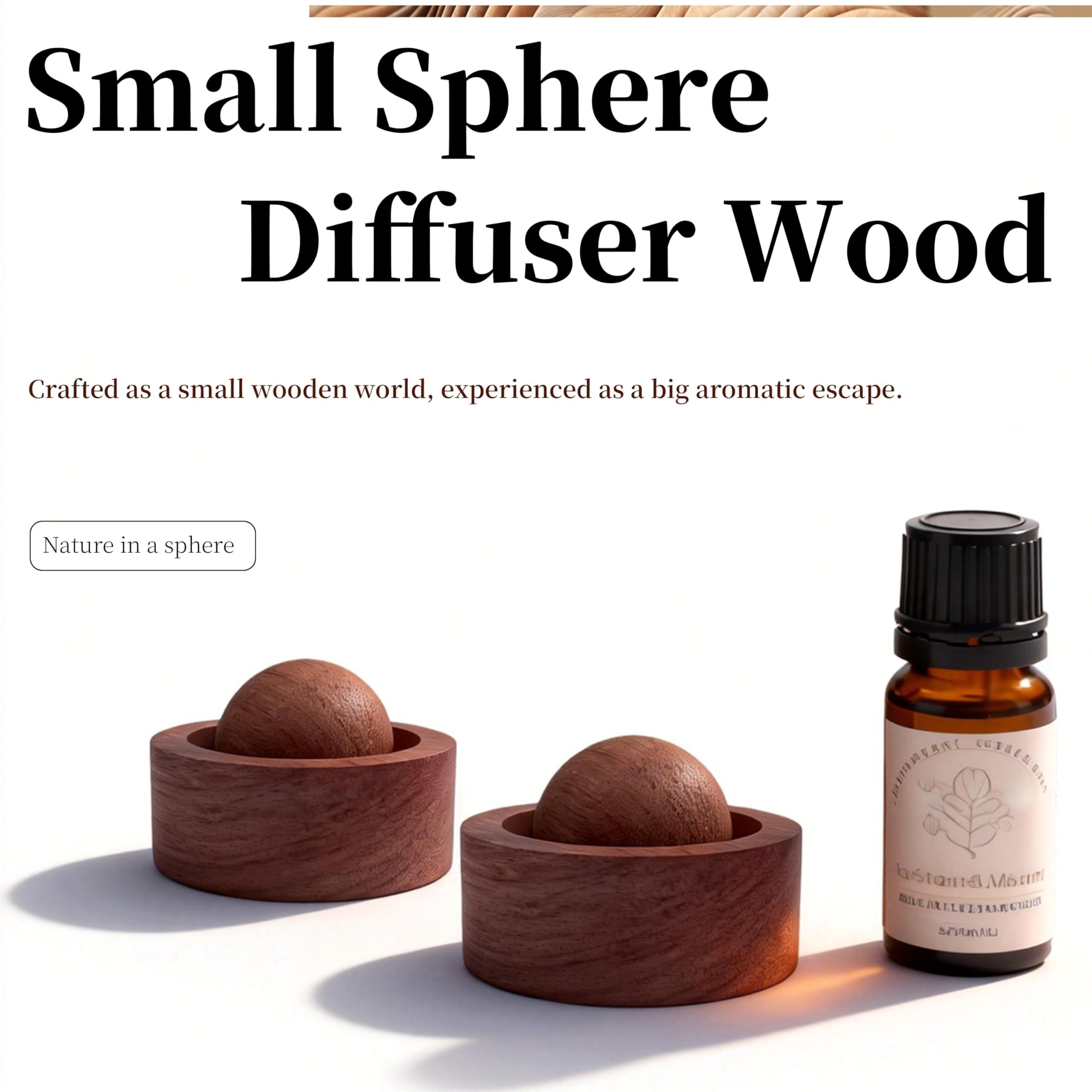 Difusor genérico de madera acabado palo-rosa, ideal para aroma continuo en sala o dormitorio.