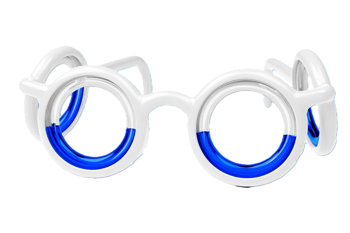 Gafas Genéricas para cinetosis con marco blanco, reducción rápida de mareo en viajes.