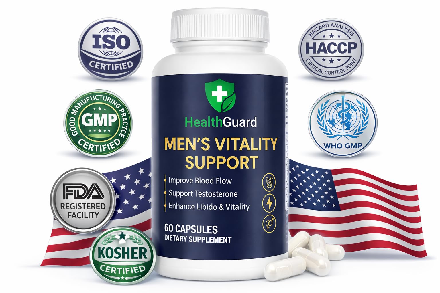 HealthGuard: cápsulas fáciles de tragar para uso diario.