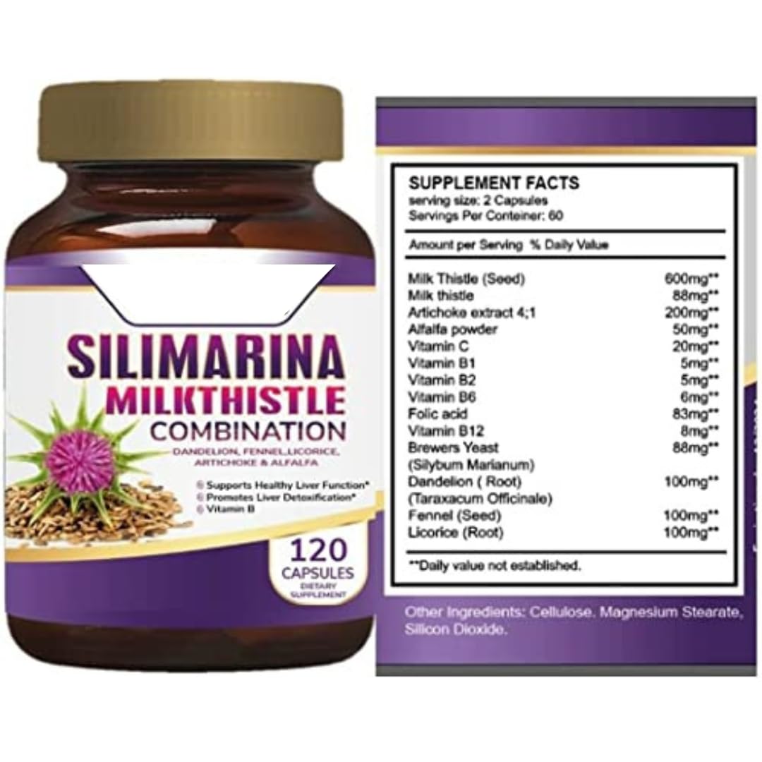Mezcla de ingredientes de Generic silimarina y plantas naturales para el hígado.