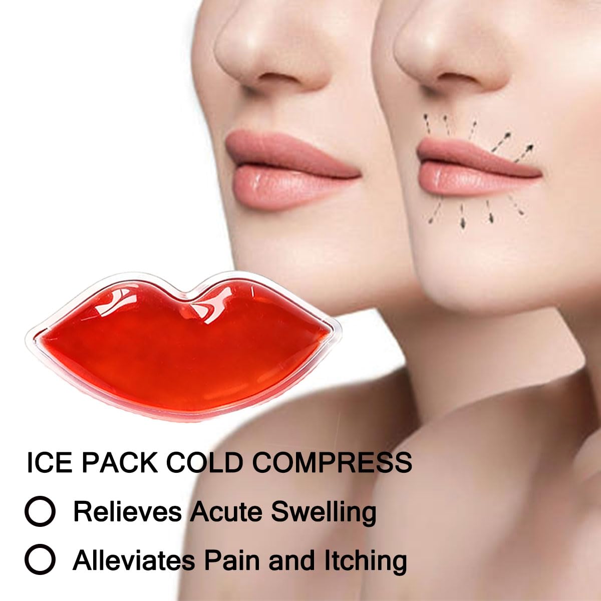 Generic: gel packs para labios, textura flexible y refrigeración práctica.