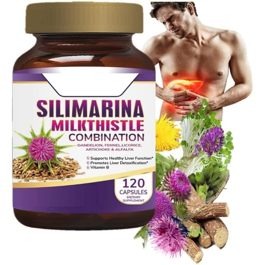 Bote de Generic silimarina con cardo mariano para apoyar la salud hepática.