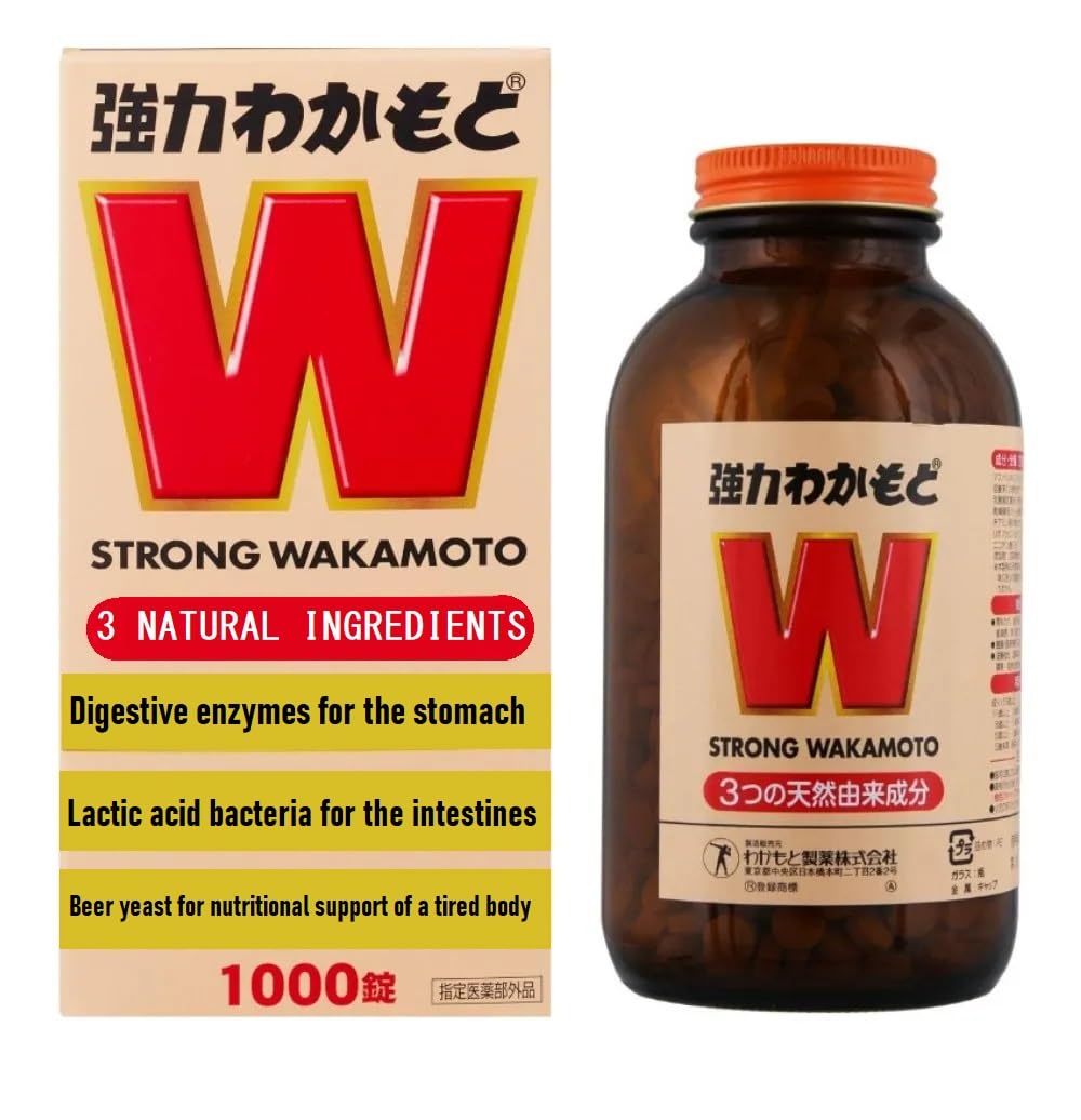 Genérico Strong Wakamoto 1000 en caja, tabletas para apoyo digestivo diario