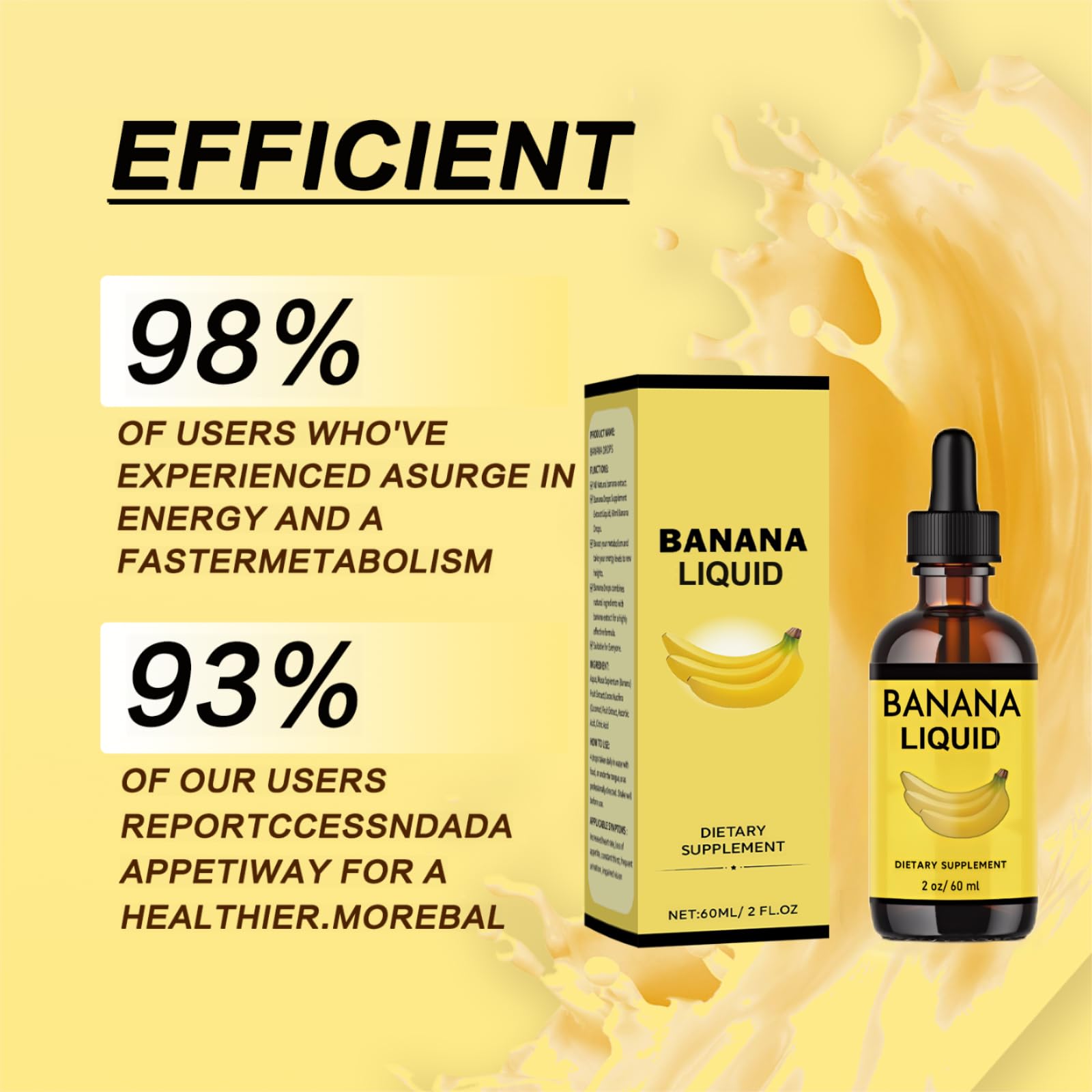Generic Suplemento Banana líquido original: medidas de gotas para control preciso.