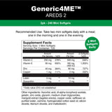 Dosis diaria con comida: dos cápsulas de Generic4ME AREDS 2 para conveniencia